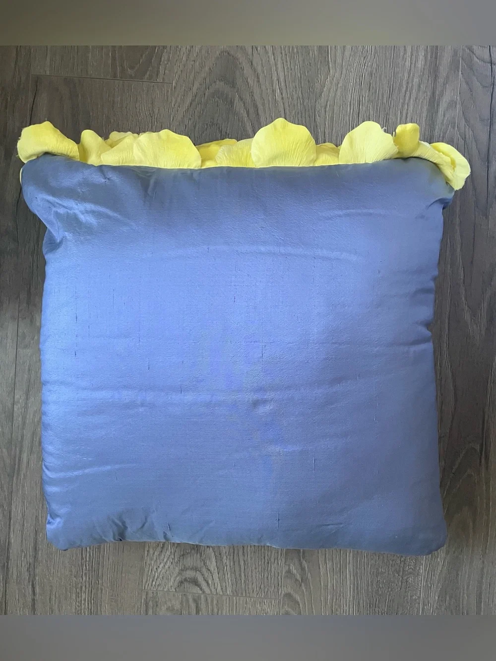 Decorative Accent Pillow Petals Flower Applique 18 x 18 Striped Silk Cottagecore